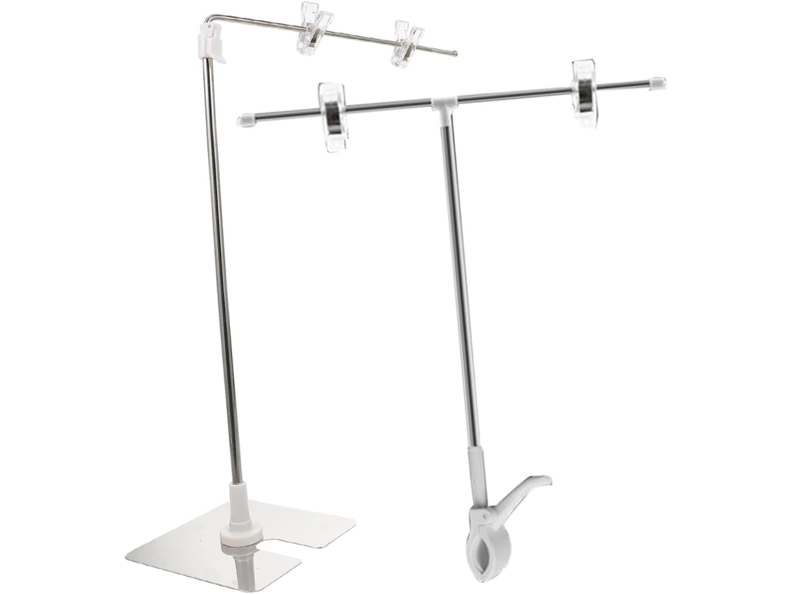 Soportes Para Carteles De Acero Inoxidable Blanco, Juego De 2 Soportes Ajustables En Altura (l Y T)