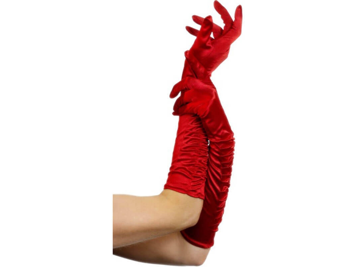 Guantes DISFRAZZES Guantes Largos De Seductora Rojos (Talla: Talla Universal)