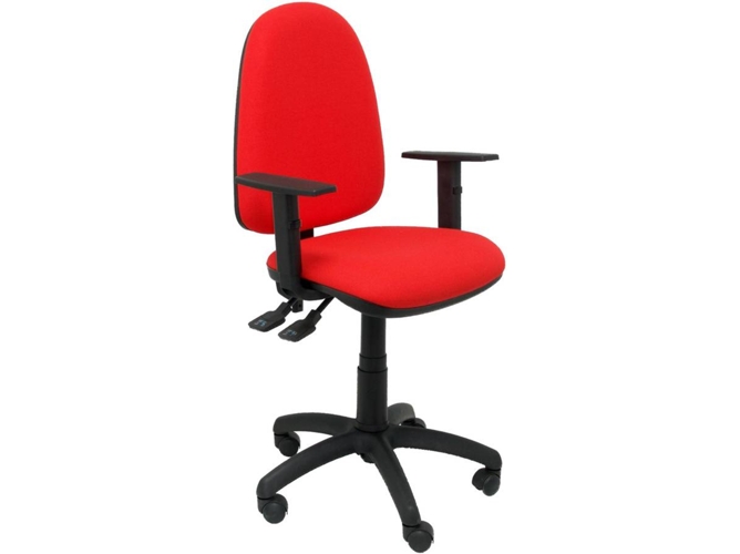 Silla de Escritorio Operativa PIQUERAS Y CRESPO Tribaldos Rojo (brazos regulables - Tejido)