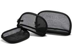 Neceser De Maquillaje De Malla De 3 Piezas Con Cremallera Para Cosméticos, Ligero E Ideal Para Viajar.