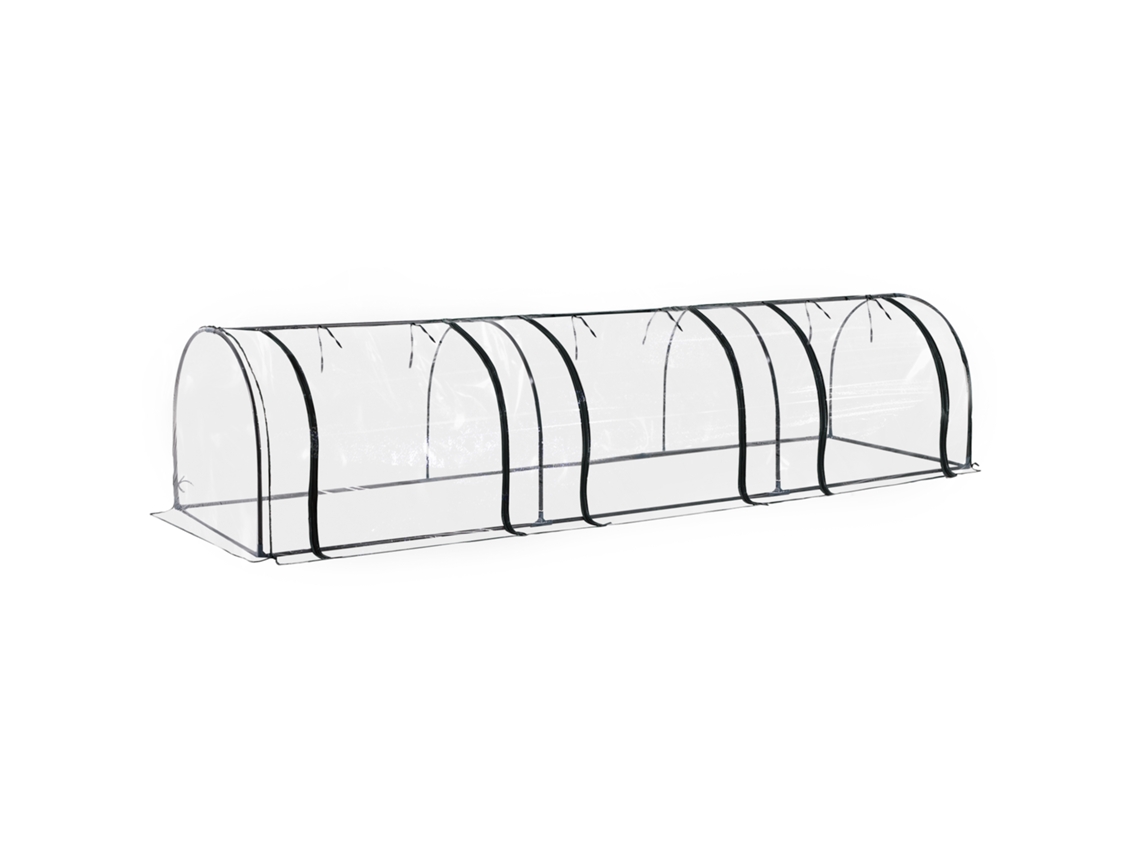 Invernadero OUTSUNNY de PVC y acero (Bicolor - 350x100x80 cm)