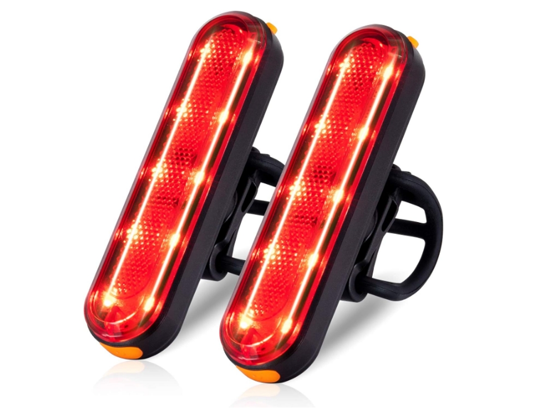 YIZHOOD Luz trasera de bicicleta recargable USB superbrillante 120 lúmenes DES1404 (negro)