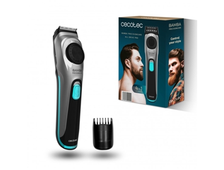 CECOTEC Barbero con Dial de Ajuste Bamba PrecisionCare AllDrive Pro. 75 mins de Autonomía, 19 Ajustes de 1-10 mm, Cuchillas de Acero INOX con Reves...