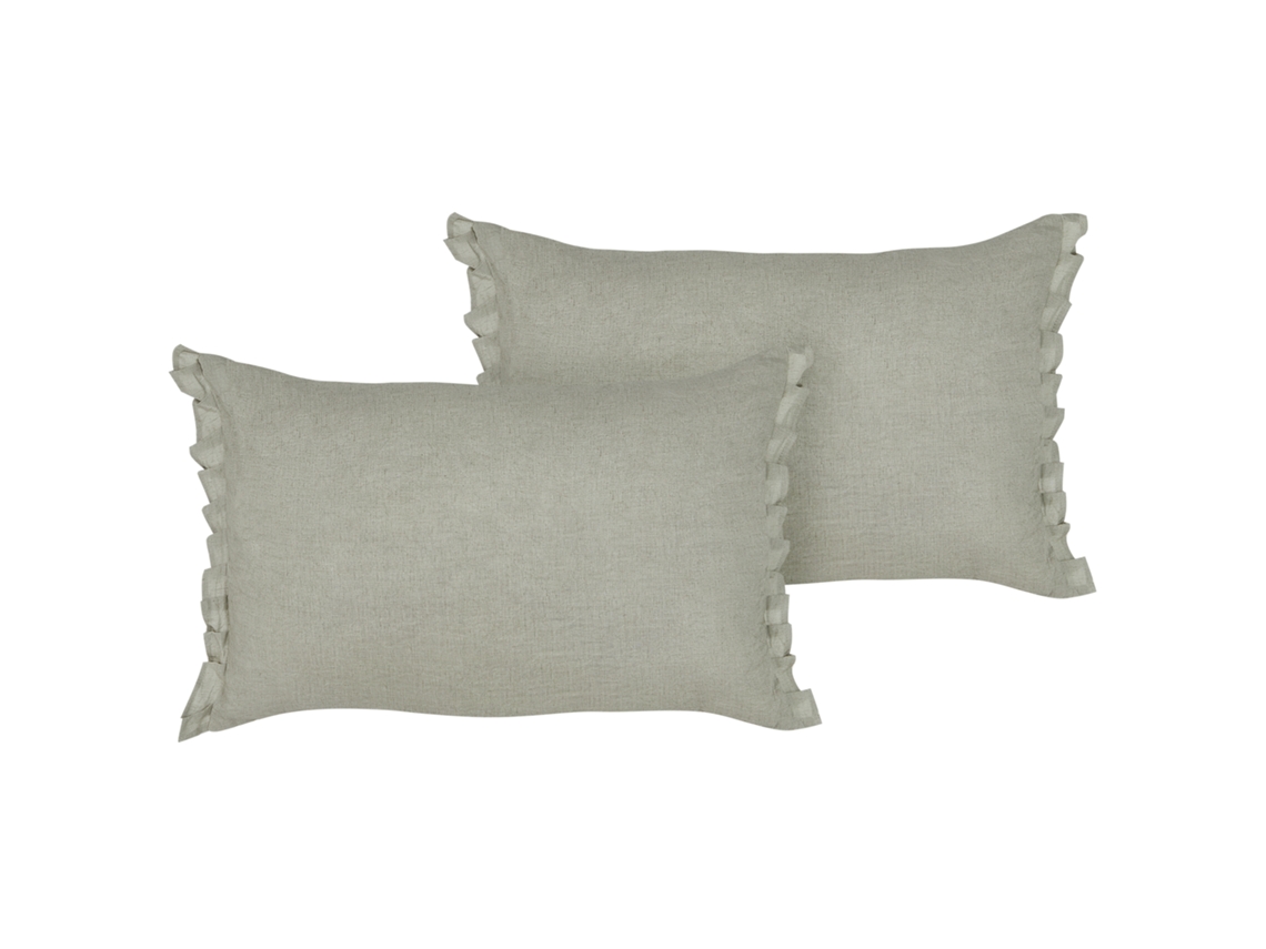 Juego de cojines con volantes BELIANI Sassafras de Lino Gris 45x10x30