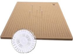 Tablero De Corcho Para Macramé Con Cuadrícula Impresa Y 30 Chinchetas En Forma De T.