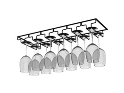 Portavasos de vino colgante, con 6 rieles, montado debajo del estante de la cocina o del bar TRUYUETY