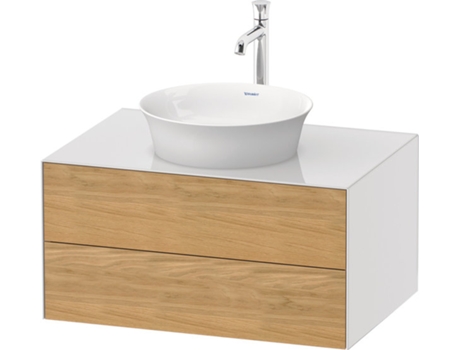 DURAVIT Tulip blanco, mueble de baño colgado en la pared, ancho 800 x fondo 550mm, con 2 cajones, con tecnología tip-on, WT49850