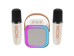Máquina de karaoke con micrófono inalámbrico portátil para adultos y niños, altavoz de karaoke BT, luces RGB Sp Chennnls