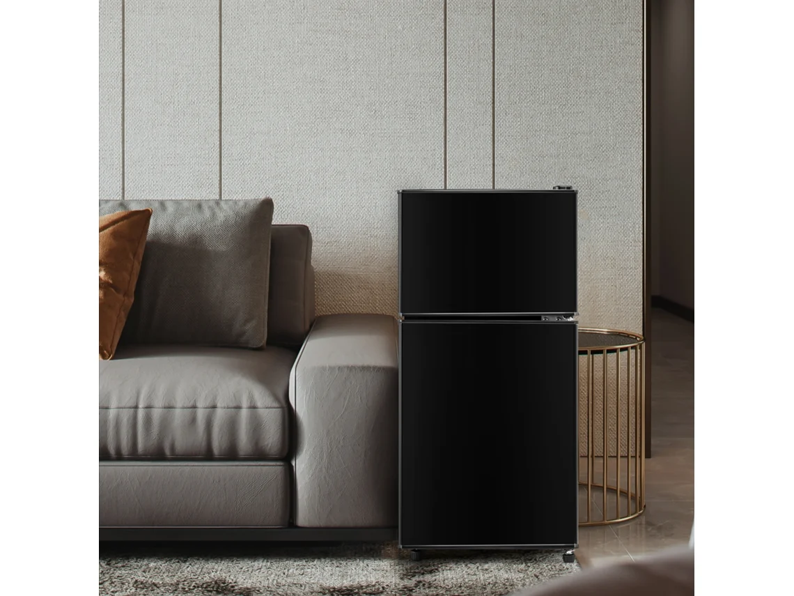 Nevera De Doble Puerta 60l - Congelador 22l, Refrigeración 38l, Luz Led, Eficiencia Energética - Negra Antigua
