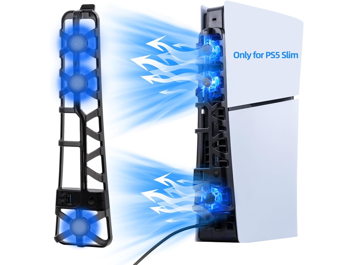 Refrigerador De Alto Rendimiento Con 3 Ventiladores, Usb 3.0 Y Led Para Ps5 Slim Digital Uhd