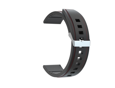 Correa de piel auténtica 22mm hebilla plateada para Huawei Watch GT - negro