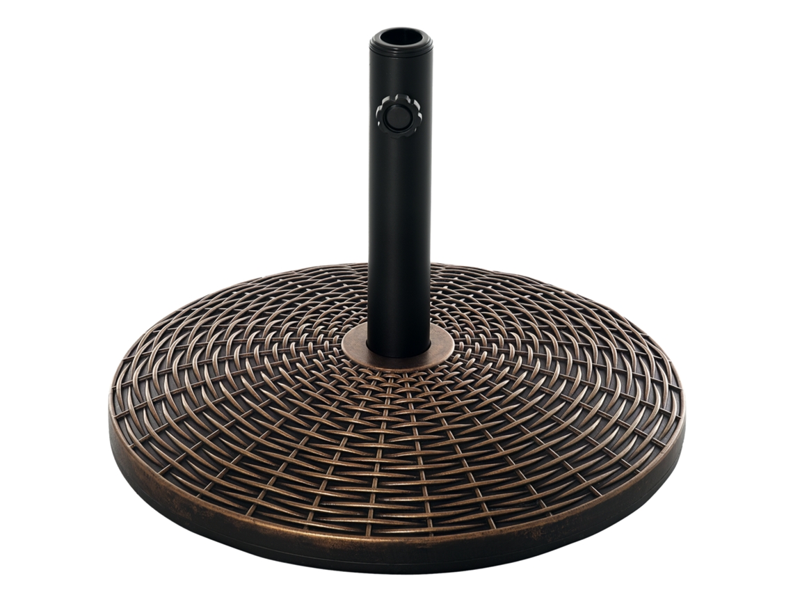 Base para sombrilla de cemento y mimbre de 25 kg, Ø35-48 mm, color bronce.
