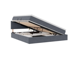 Maison Exclusive - Cama Con Almacenamiento Gris Oscuro 160 X 200 Cm Terciopelo