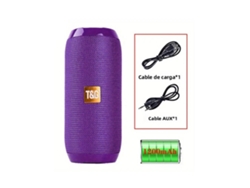 (morado) Altavoz Bluetooth Portátil Tg117, Subwoofer Inalámbrico Para Exteriores, Compatible Con Llamadas Manos Libres