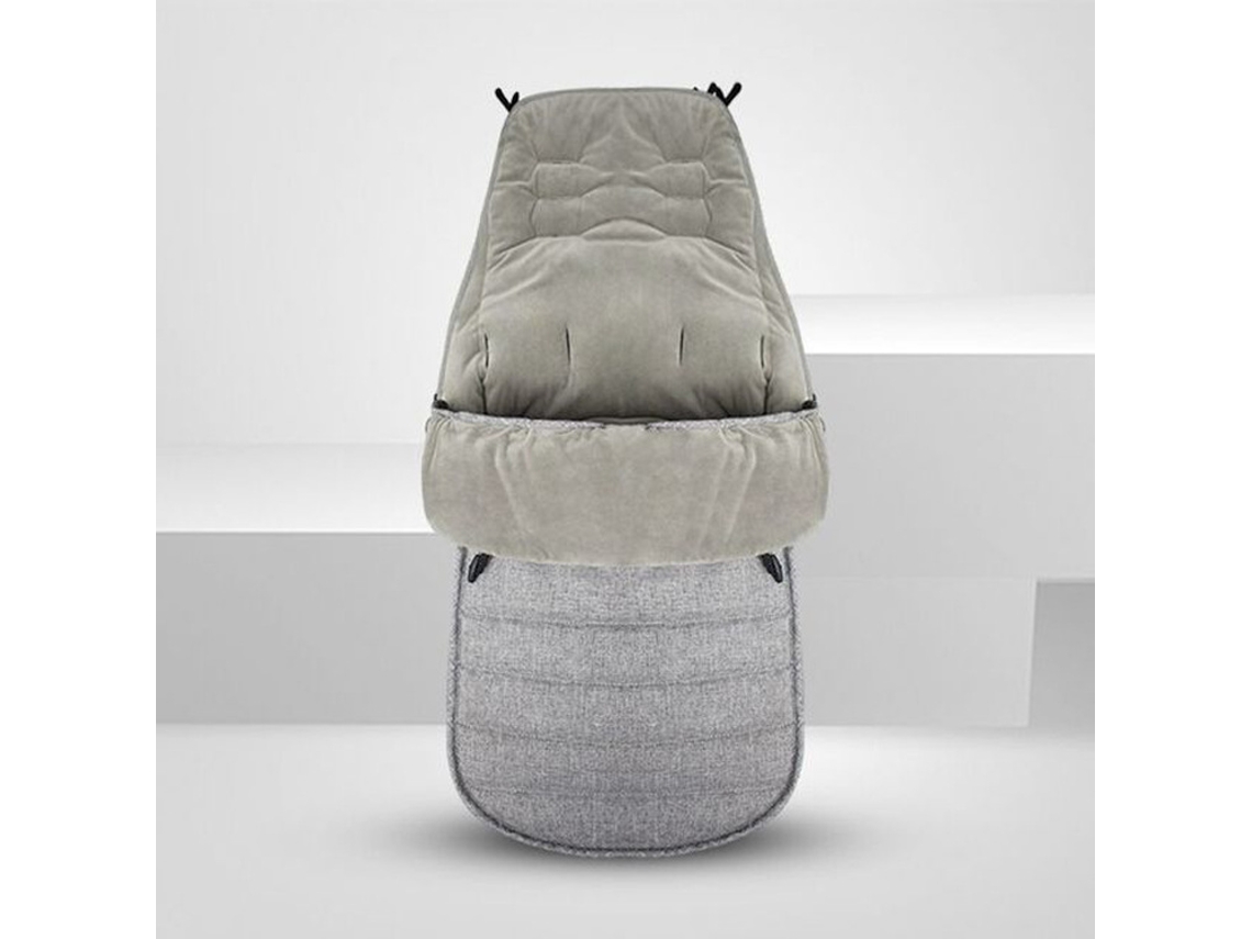 Saco de dormir para cochecito de bebé, cálido y resistente al viento, lavable a máquina (gris)