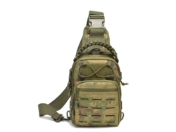 Mochila Portátil Para Bicicleta, Ideal Para Atividades Ao Ar Livre, Com Alça Para O Ombro E Estampa De Camuflagem.