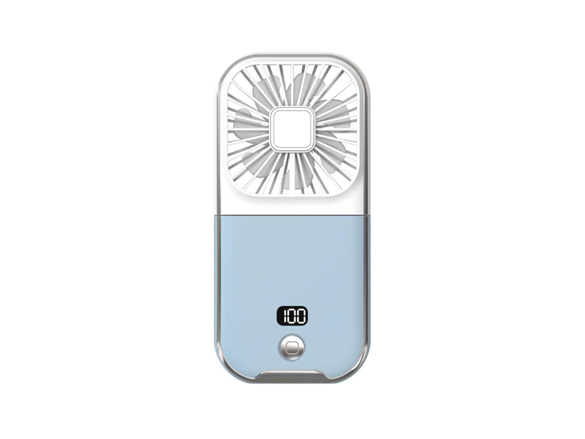 Ventilador Portátil (azul) - Silencioso - Plegable - Velocidad Del Viento Ajustable - Con Pantalla Digital - Batería De 3000 Mah