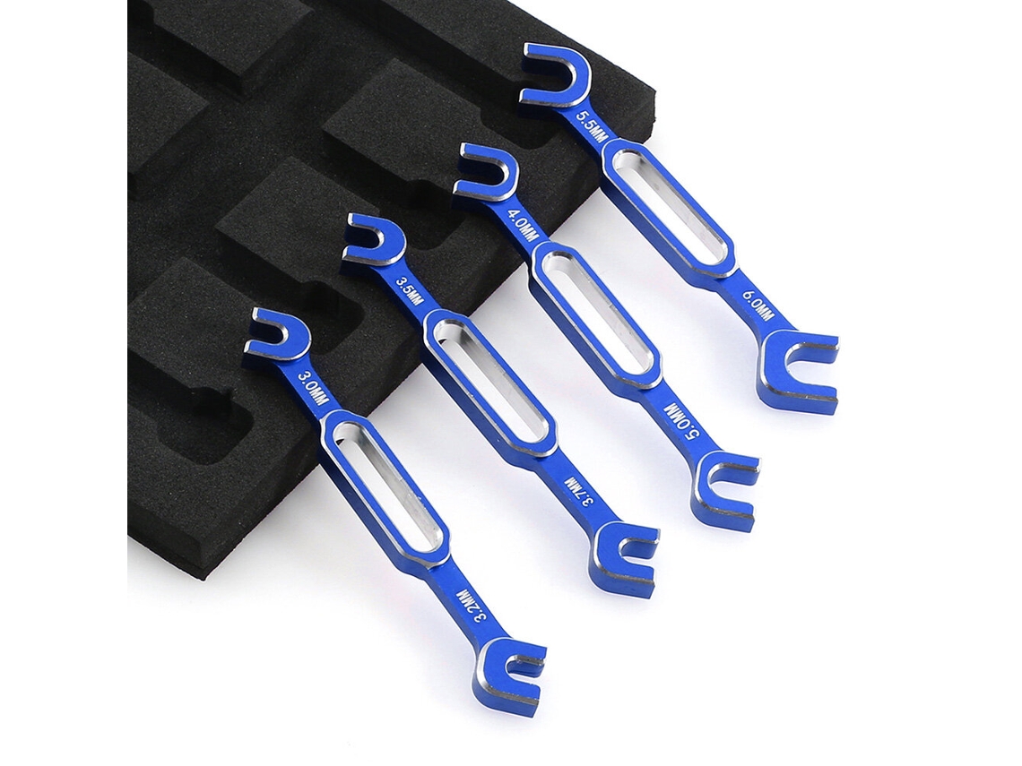 Red4pcs Wrench 3/3.2/3.5/3.7/4/5/5.5/6mm Turnbuckle Nut Ball End Joint Remover Universal Tool For Rc Car Boat Parts