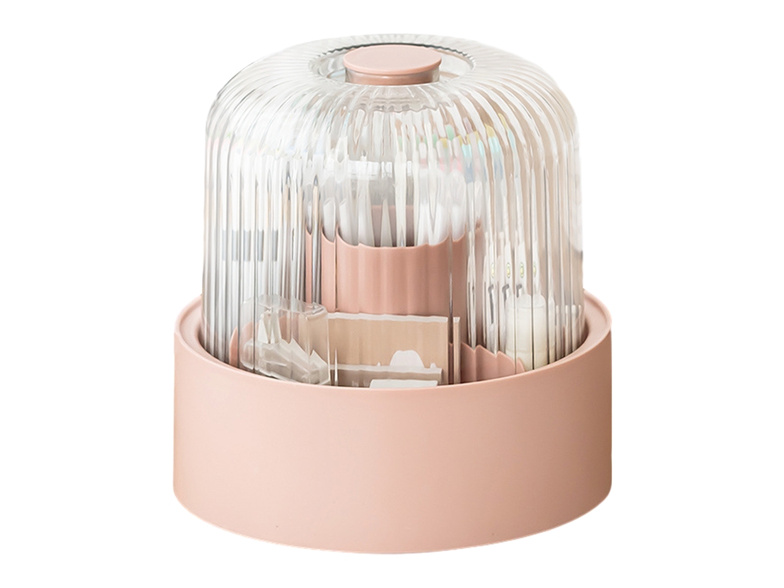 Organizador de pinceles de maquillaje giratorio rosa (19x18x18cm) Kofihety