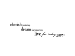 Adhesivo decorativo de pared Baok para sala de estar y dormitorio con el diseño "Cherish Dream Live" (Aprecia tu sueño, vive).