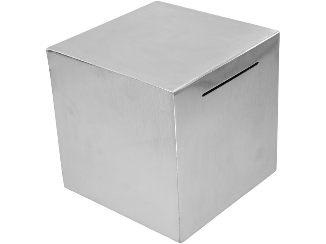 Caja Fuerte De Acero, Caja Metálica Resistente Para Monedas Con Compartimento Para Ahorros.