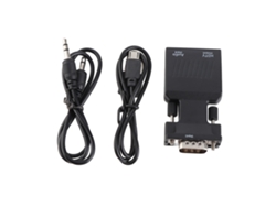 Adaptador De Interfaz Multimedia Vga A Hd Con Cable Vga Macho Activo De 3,5 Mm A Cable De Audio Hembra 1080p 60hz Para Ordenador, Portátil Y Proyector