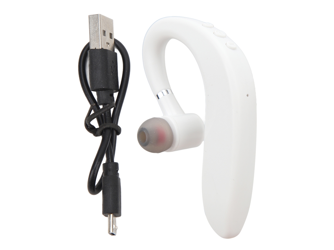 2026-auriculares Bluetooth Inalámbricos Mono Con Baja Latencia, Manos Libres, Cable De Carga Usb Para Conducir, Correr, Oficina Blanco