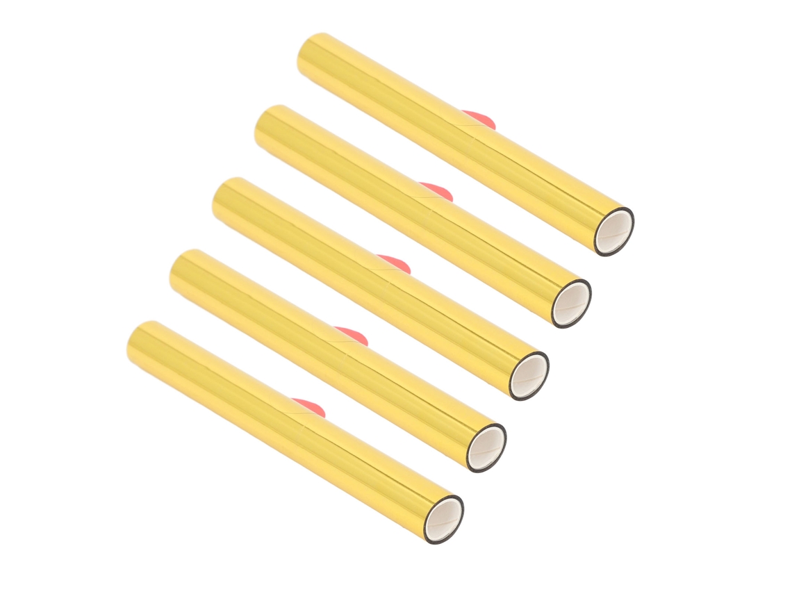 5 Rolos Folha de Estampagem a Quente Gold 3m X 15cm Pu Pet para Artesanato Embossing Transferência de Calor
