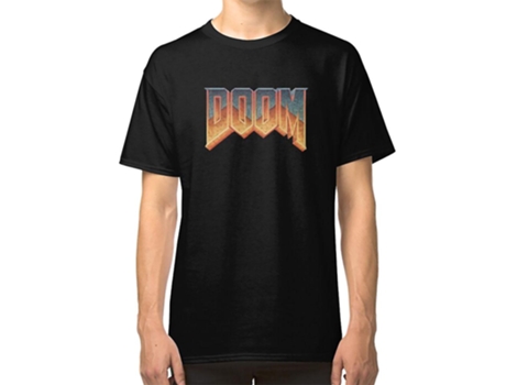 Camiseta Retro ROCKINSTONE Doom Logo Algodón para Hombre (3XL)