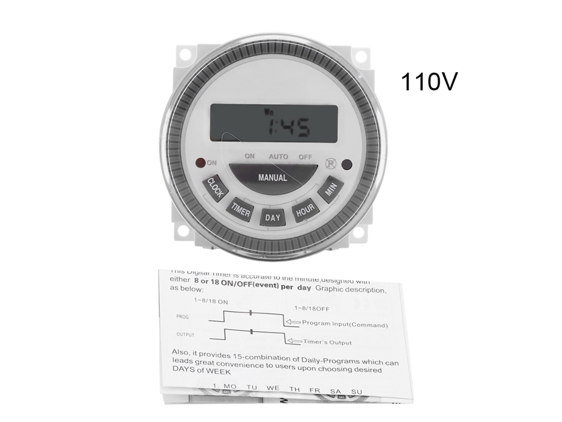 Temporizador Semanal Digital Programable 16a 110v Tm-619h-1 Interruptor De Relé De Tiempo