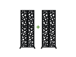 Juego de 2 paneles decorativos SUNNY Black H.160cm con motivos en los laterales