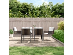 Sillas de jardín con cojines (6 unidades, 54 x 61 x 83 cm, mimbre marrón, PE, DKD Home Decor)
