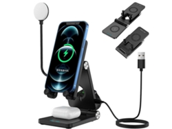 Estación De Carga Inalámbrica Rápida Lámpara Para Apple Yemaesre Negro