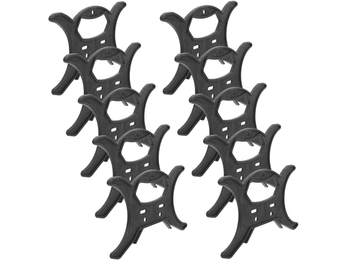 10 Piezas, Soporte De Cable De Luz De Plástico Negro Reutilizable, Paquete De