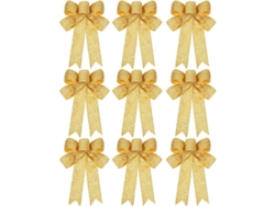 9 Lazos De Cinta Navideña Brillantes Para Decoraciones De Fiestas, Árboles Y Regalos De Navidad.