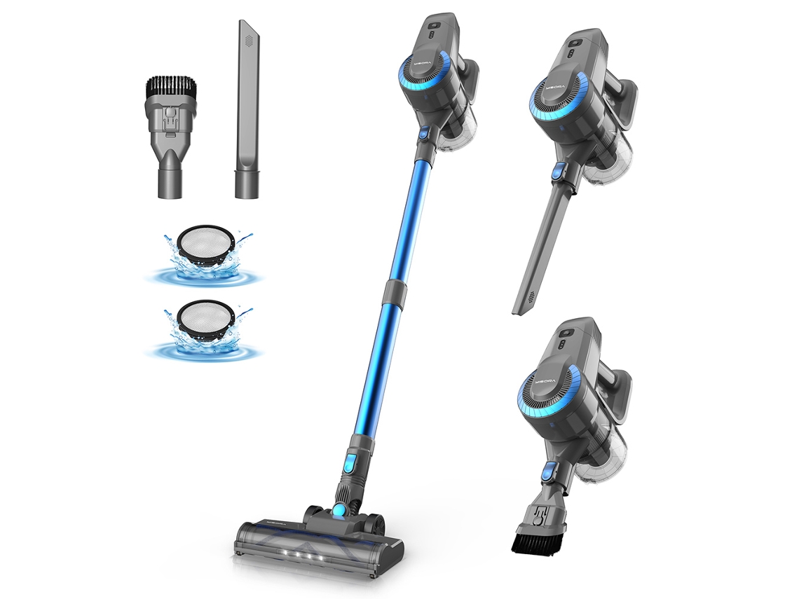 Aspiradora Inalámbrica YISORA N300 20kPa 0.8L Recipiente para Polvo Batería 2200mAh Hasta 40min Autonomía 2 Modos de Limpieza