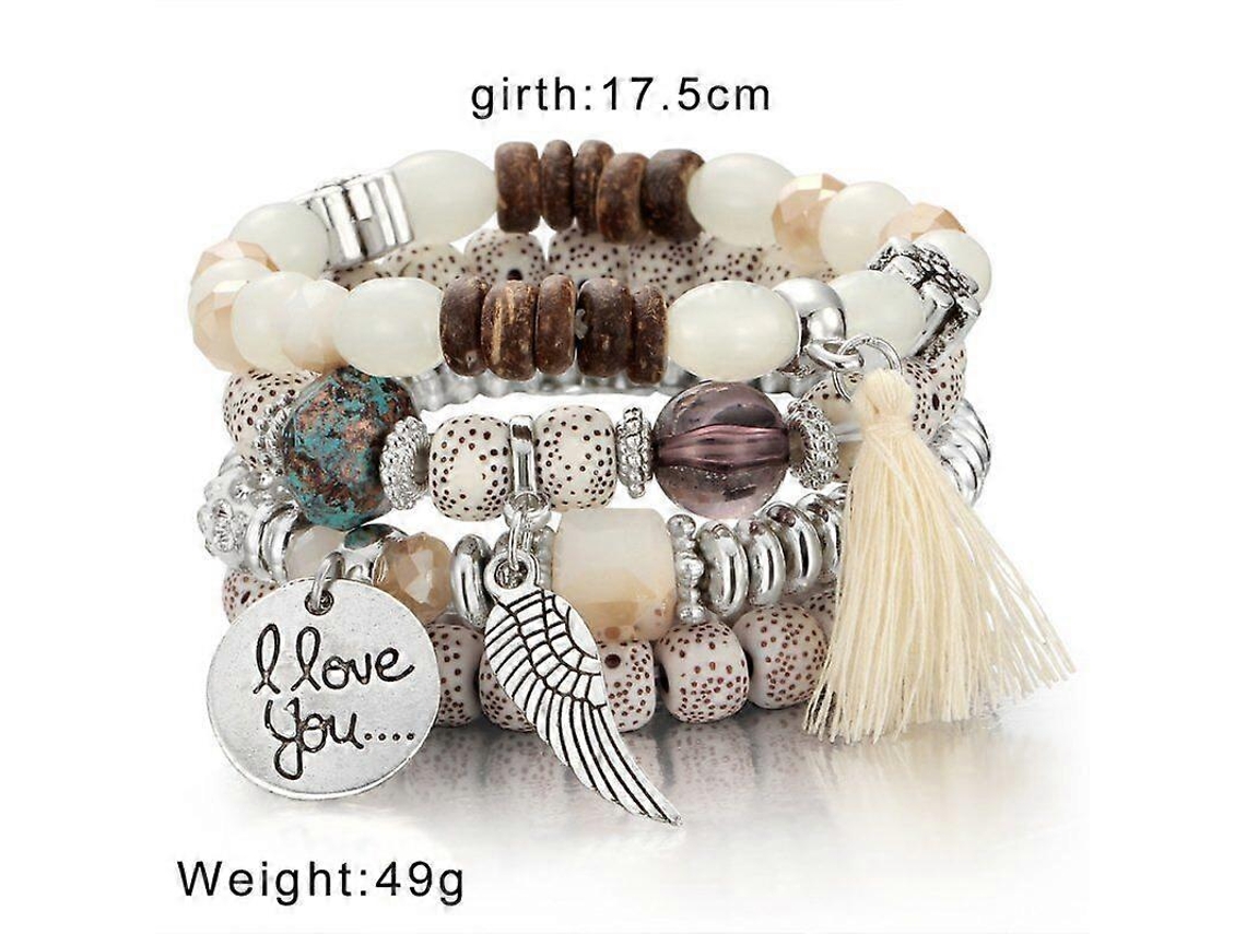 Pulsera Boho Multicapa de Ágata, Turquesa y Cristal con Cuentas - Estilo Imprescindible - Nostalgia88
