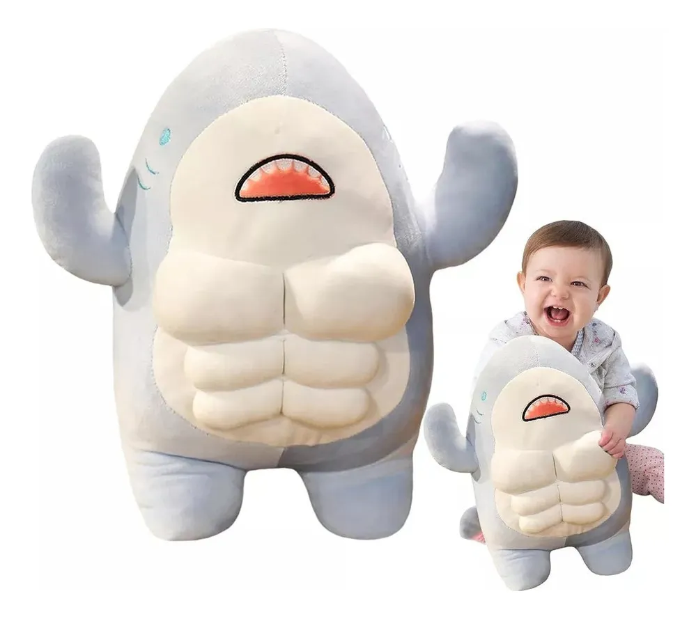 Nuevo Peluche 3d Muscle Shark 45cmvayotoy