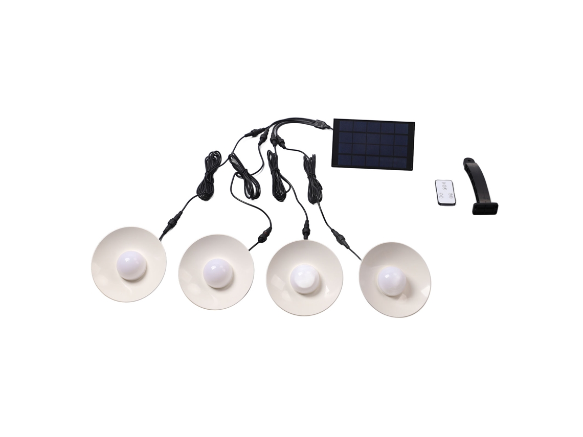 Lámparas Solares Colgantes De 4 Cabezales, Impermeables Ip65, Luz Blanca Cálida, Con Control Remoto