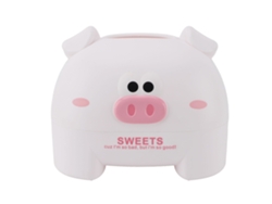 Dispensador De Papel Higiénico De Plástico Blanco Con Forma De Cerdito Decorativo Para Uso Doméstico.