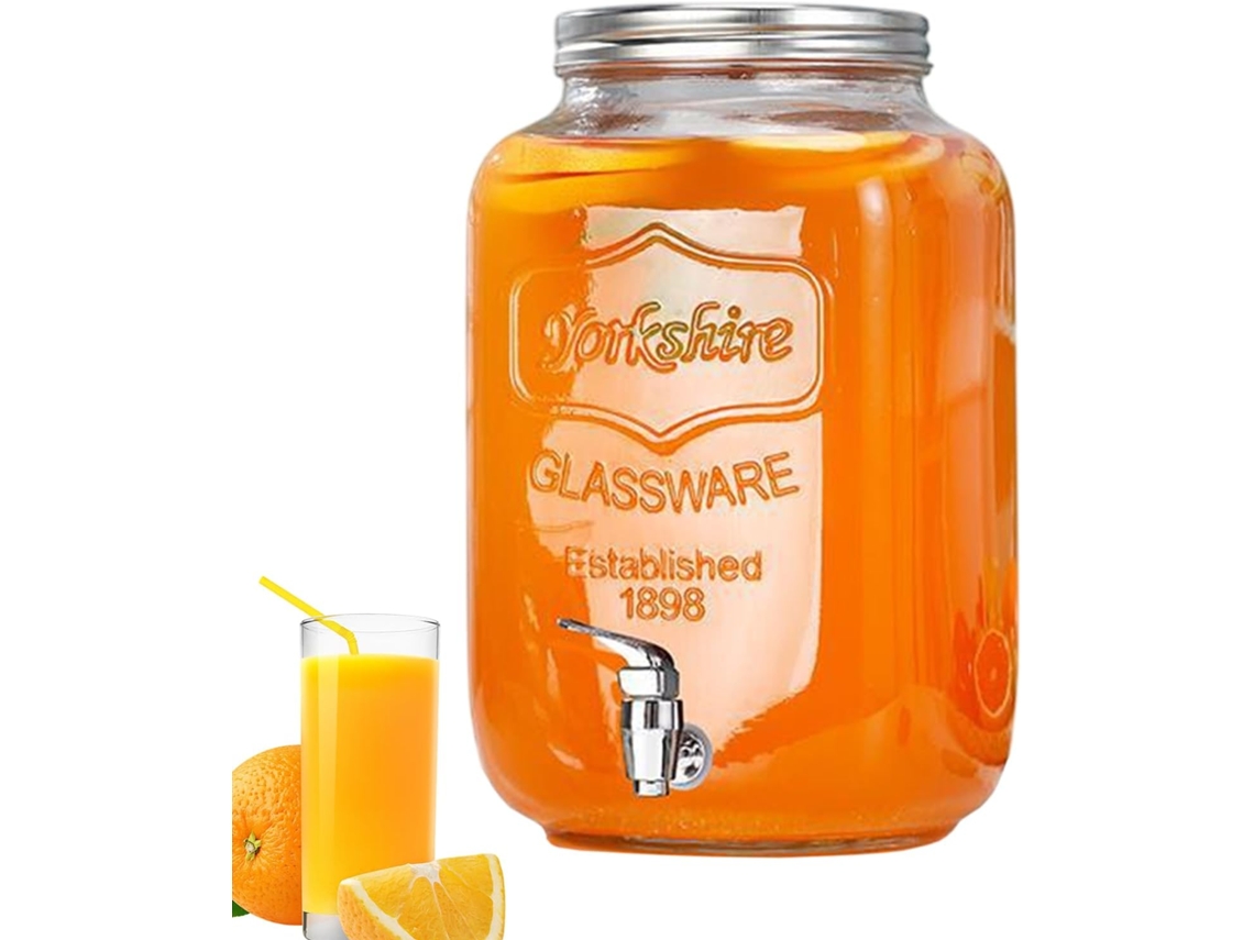 Dispensador De Bebidas Para Fiestas Recipiente Vidrio A Prueba Fugas Con Grifo Tapa Limonada Barbacoa Picnic Patio