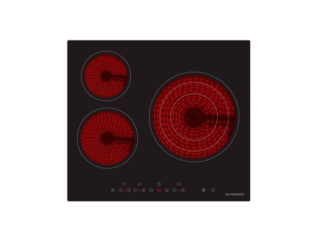 Placa de Vitrocerámica SCHNEIDER SCHNEIDER (Eléctrica - 62 cm - Negro)