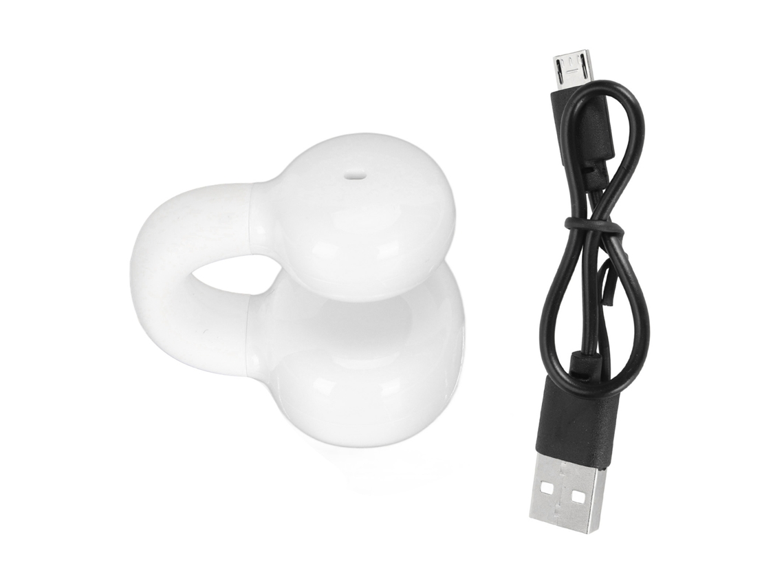 Elegantes Mini Auriculares Bluetooth Con Clip Y Cancelación De Ruido Estéreo Hifi Para Deportes, Música Y Llamadas - Blanco