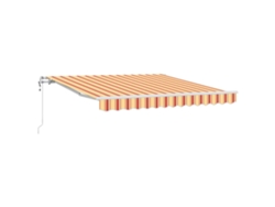 Toldo retráctil manual HARLANV1, amarillo y naranja, 350x250 cm, tela.