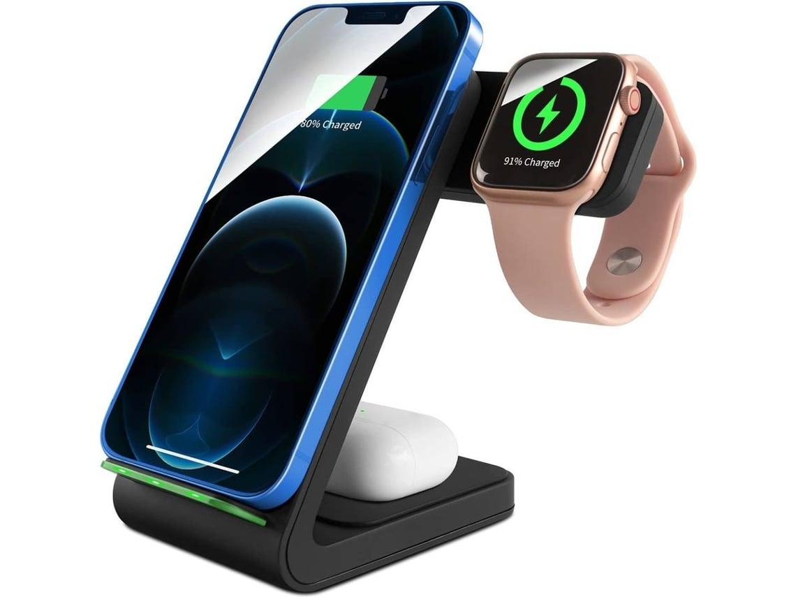 Estación de Carga Sem Rápida Portátil para iPhone Xs Max/12/XR/11 Pro Max/11 YIZHOOD Negro