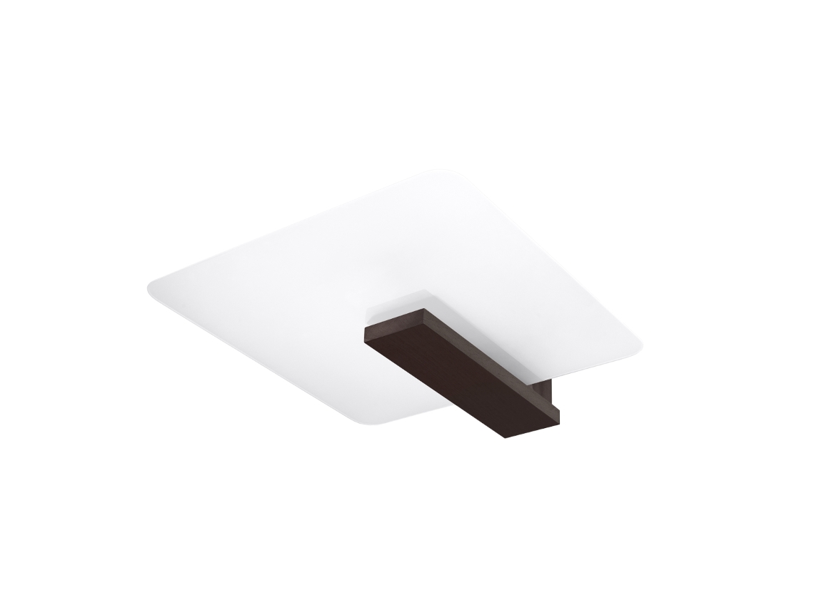 Lámparas de techo Lappo de madera/vidrio wengué 47.5x40x14cm SOLLUX LIGHTING