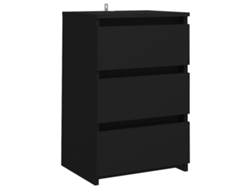 Mesita de noche negra MAISON EXCLUSIVE 40x35x62,5 cm