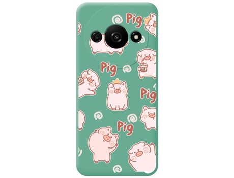 Funda Diseño Cerdos para Xiaomi Redmi A3 TUMUNDOSMARTPHONE Silicona Líquida Verde