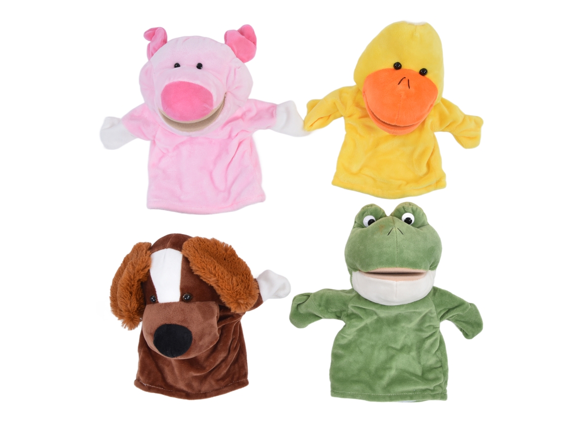 2026 4pcs Marionetas De Mano Animales Niños Peluches Suaves Interactivos Juguetes Cuentos Regalo