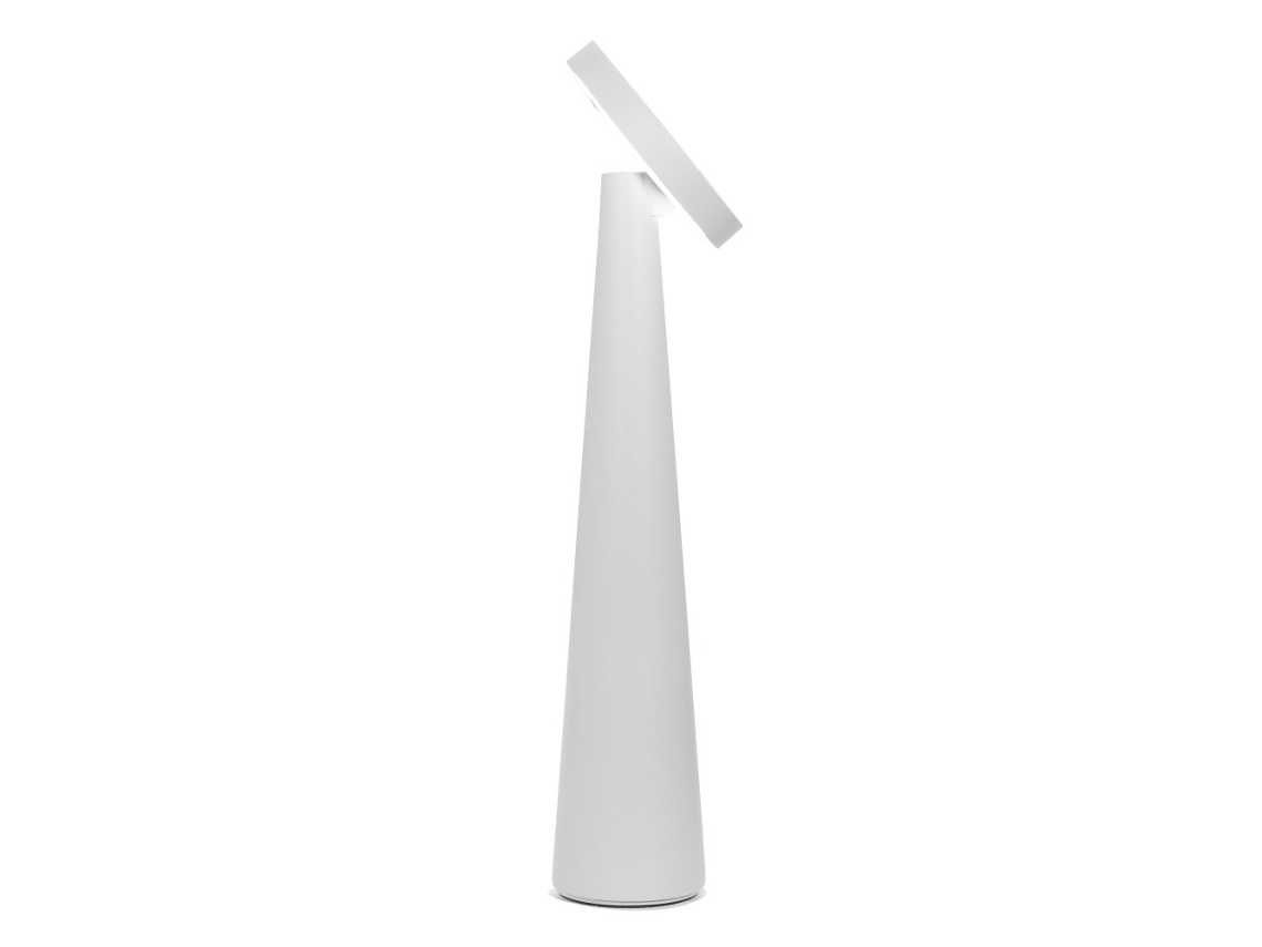 Lámpara De Mesa Recargable Zafferano Angelina: Inalámbrica, Cabezal Ajustable, Control Táctil, Diseño Interior Moderno, Color Gris Claro.